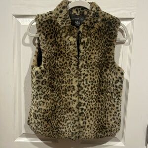 Copper Key Leopard Fur Vest